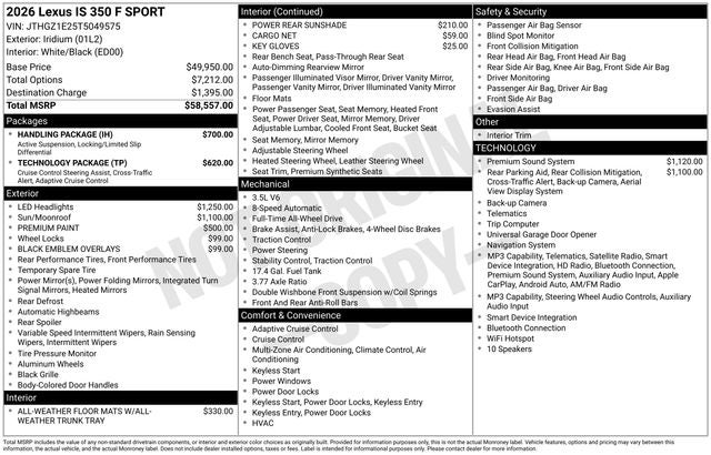 2026 Lexus IS F SPORT AWD