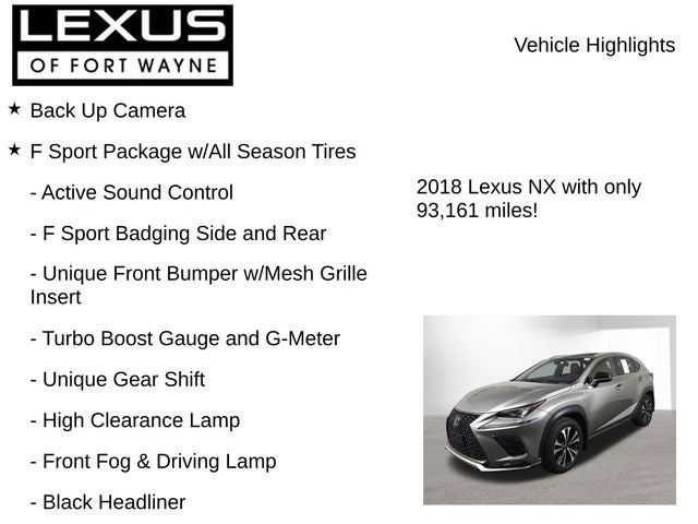 2018 Lexus NX 300 F Sport