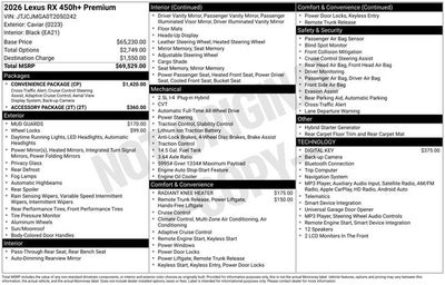 2026 Lexus RX 450h+ Premium