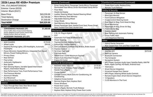 2026 Lexus RX 450h+ Premium