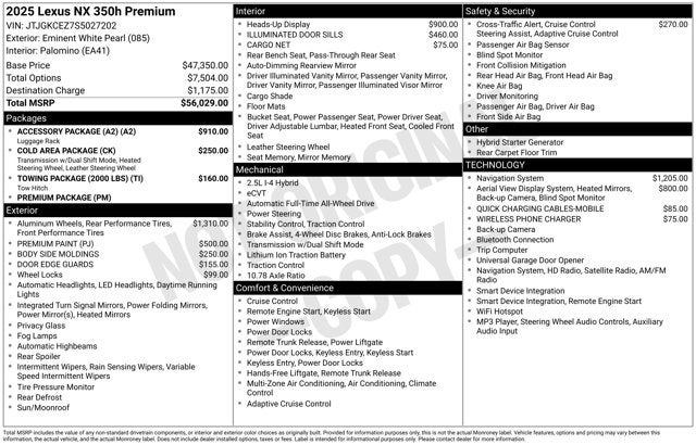 2025 Lexus NX 350h Premium