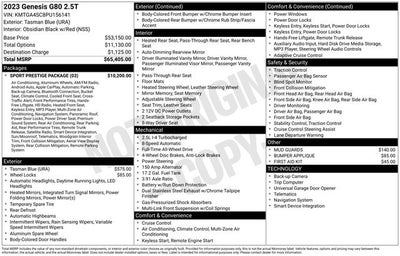 2023 Genesis G80 2.5T