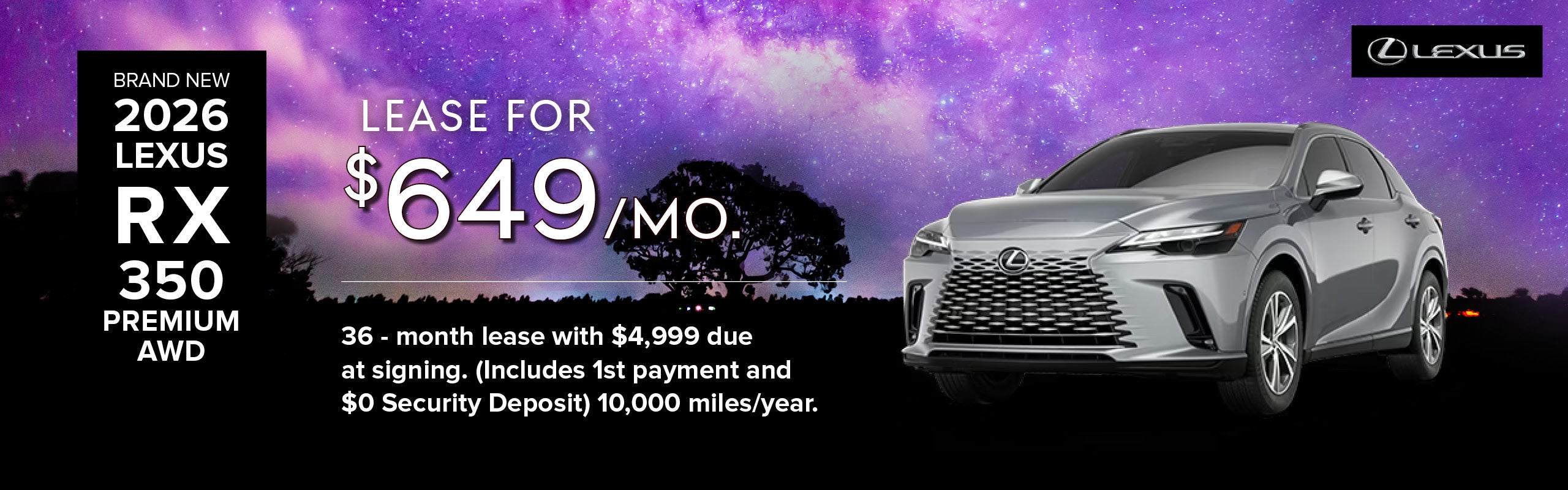 Brand New 2026 Lexus RX 350 Premium AWD