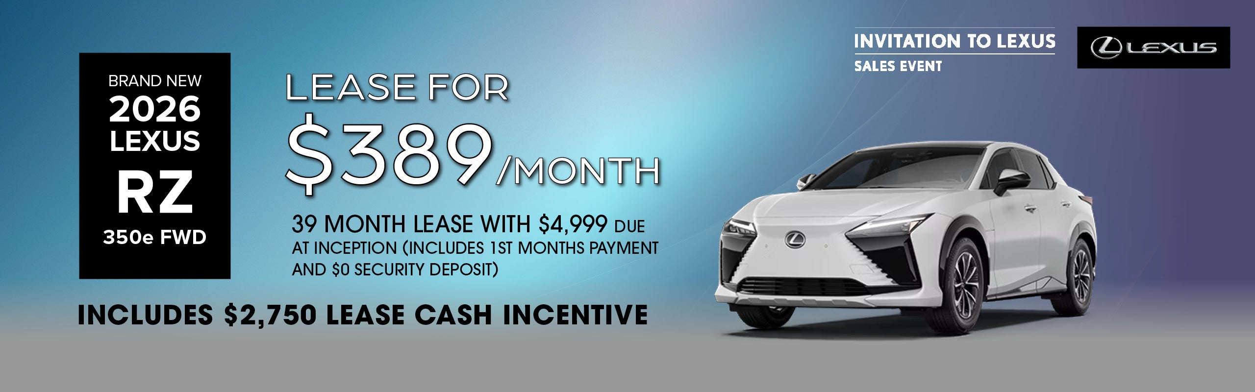 Brand New 2026 Lexus RZ 350e FWD